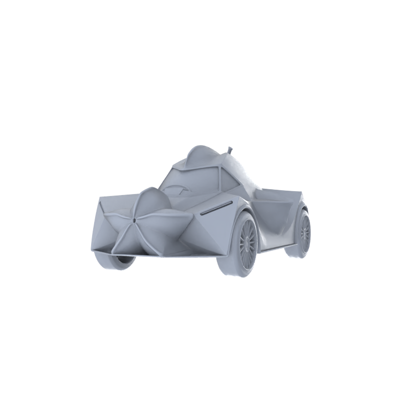 Yao's Studio LYTA231 Unpainted Creative Carambola Car Model, Cartoon Fruit Vehicle, Diorama Scene Prop, Miniature White Blank Kit for Painting