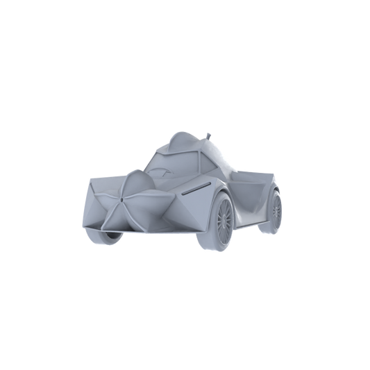 Yao's Studio LYTA231 Unpainted Creative Carambola Car Model, Cartoon Fruit Vehicle, Diorama Scene Prop, Miniature White Blank Kit for Painting