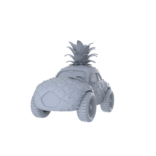 Yao's Studio LYTA232 Unpainted Miniature Pineapple Car, Creative Fruit Vehicle Model, Diorama Scene Accessory, Paintable White Blank Figure