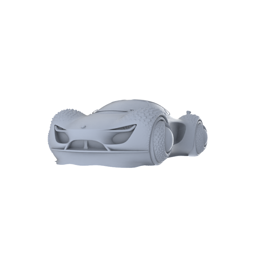 Yao's Studio LYT236 Unpainted Cartoon Lychee Car, White Model Kit for Diorama & Painting, Scene Decoration, Collectible Figurine