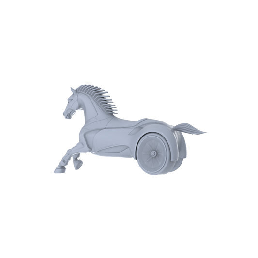 Yao's Studio LYTA239 Unpainted Creative Zodiac Horse Car Model, Cartoon Animal Vehicle, Diorama Scene Prop, Miniature White Blank Kit for Painting