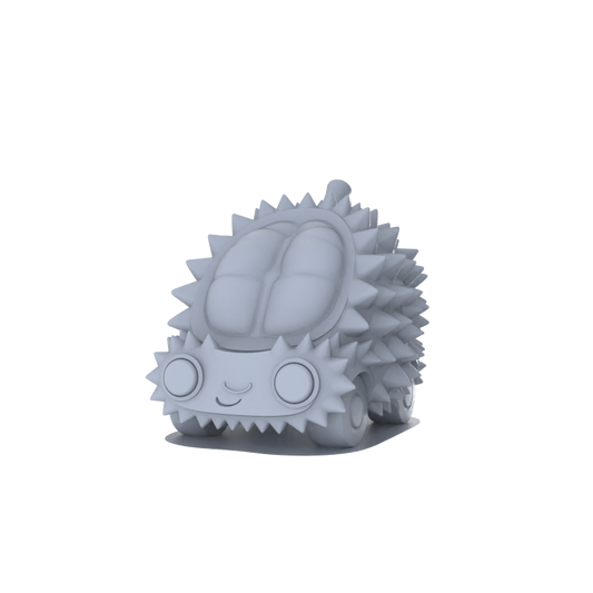 Yao's Studio LYTA240 Unpainted Creative Durian Car Model, Cartoon Fruit Vehicle, Diorama Scene Prop, Miniature White Blank Kit for Painting