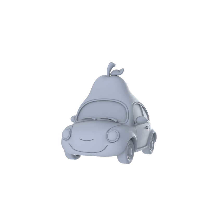 Yao's Studio LYTA241 Unpainted Creative Pear Car Model, Cartoon Fruit Vehicle, Diorama Scene Prop, Miniature White Blank Kit for Painting