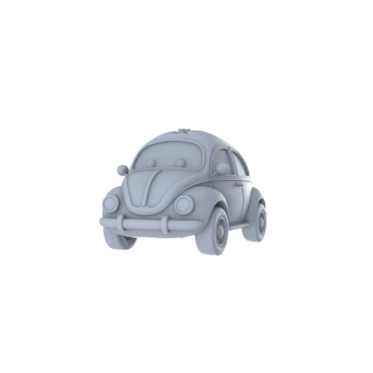 Yao's Studio LYTA243  Unpainted Cartoon Beetle Car Model, Classic Retro Vehicle, Diorama Scene Prop, Miniature White Blank Kit for Painting