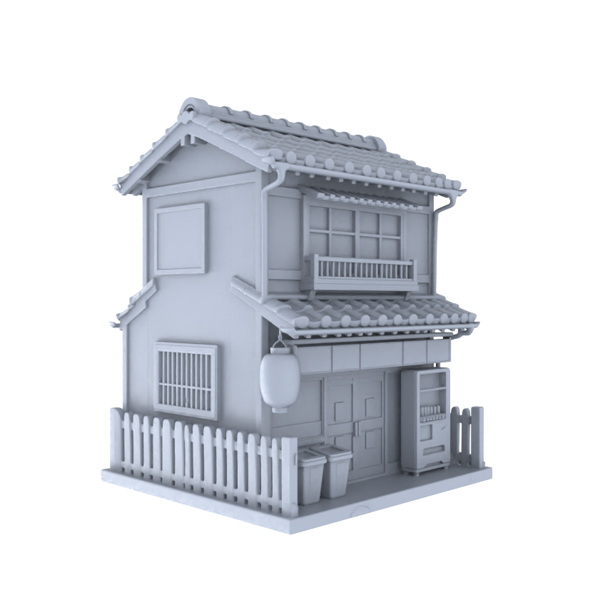 MRY-SFW LYTB021  Miniature Scene Model Japanese Style Machiya Detached Two Story Convenience Store