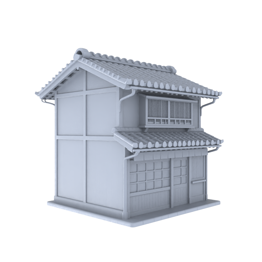 MRY-SFW LYTB027  Miniature Scene Model Japanese Style Machiya Single Family Double Layer Wooden Shop Market Shop