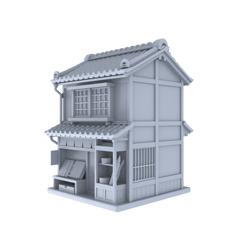 MRY-SFW LYTB029  Miniature Scene Model Japanese Style Machiya Double Layer Notebook Stationery Shop