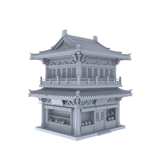 MRY-SFW LYTB034  Miniature Scene Model Chinese Tang Dynasty Architecture Market Style Street Front Single Family Shop Porcelain Shop