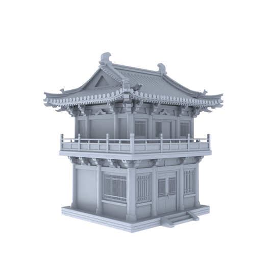 MRY-SFW LYTB035  Miniature Scene Model Chinese Tang Dynasty Architecture Single Family Double Layer Folk House Civil Building