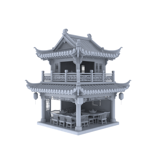 MRY-SFW LYTB048  Miniature Scene Model Chinese Loft Style Tang Style Wine Shop Tang Inspired Building