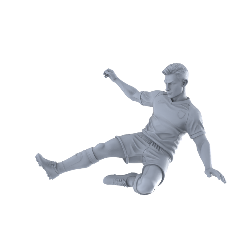 Yao's Studio LYTR267  Unpainted Miniature Soccer Players 6-Pack for Diorama & Hobby Painting Miniatures Diorama Resin Figures