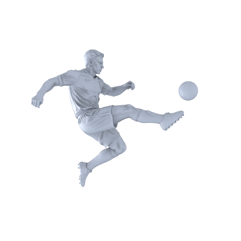 Yao's Studio LYTR267  Unpainted Miniature Soccer Players 6-Pack for Diorama & Hobby Painting Miniatures Diorama Resin Figures
