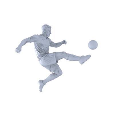 Yao's Studio LYTR267  Unpainted Miniature Soccer Players 6-Pack for Diorama & Hobby Painting Miniatures Diorama Resin Figures