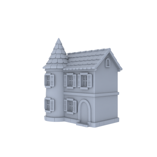 MRY-SFW LYTB004  Miniature Diorama Model Fauvist Two Story Detached Cottage With Spire Structure