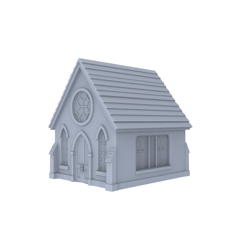 MRY-SFW LYTB006  Miniature Diorama Model Fauvist Rural Church Spire Gothic Architecture