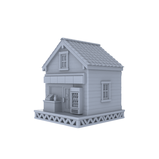 MRY-SFW LYTB011  Miniature Scene Model American Country Retro Style Single Family Convenience Store