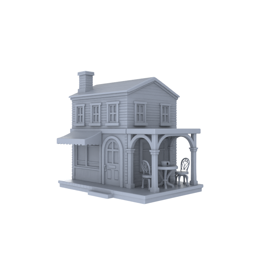MRY-SFW LYTB016  Miniature Scene Model American Country Retro Style Coffee Shop Town Store