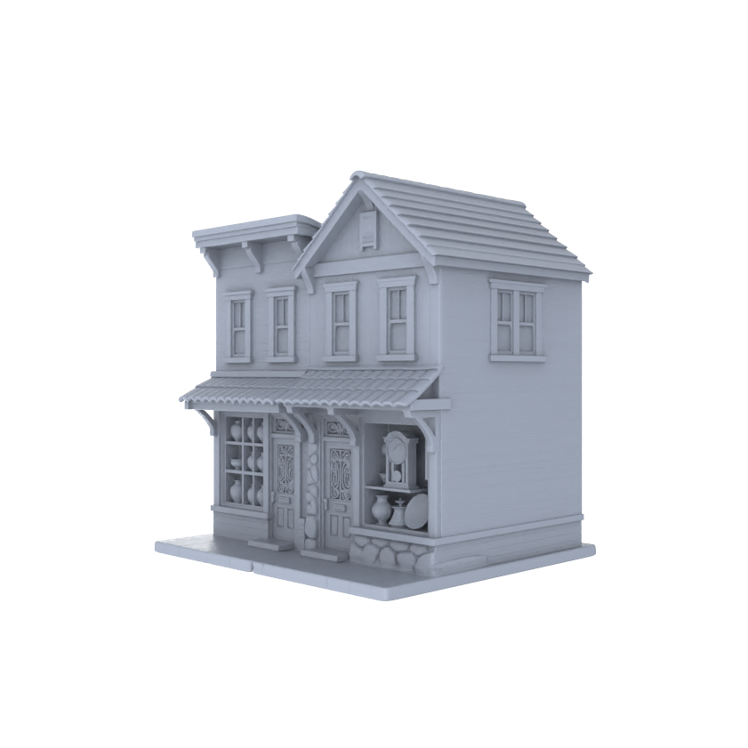 MRY-SFW LYTB017  Miniature Scene Model American Country Retro Style Double Detached Antique Shop
