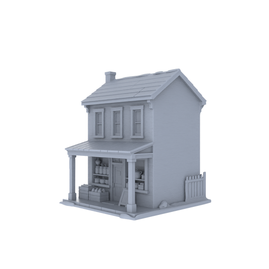 MRY-SFW LYTB020  Miniature Scene Model American Country Retro Style Two Story Grocery Store