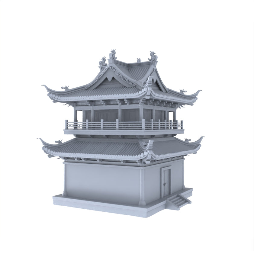 MRY-SFW LYTB040  Miniature Scene Model Chinese Modern Style Double Story Street Facing Shop