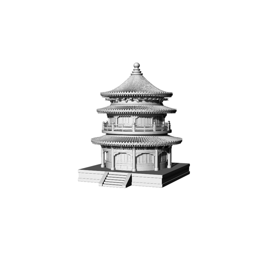 MRY-SFW LYTB057  Miniature Scene Model Ming And Qing Architecture Main Hall Building Upper Circle Lower Square Type Building