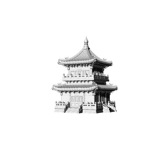 MRY-SFW LYTB060  Miniature Scene Model Ming And Qing Palace Style Royal Architecture Three Layer Pointed Top Pavilion