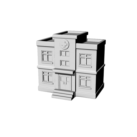 MRY-SFW LYTB083  Miniature Scene Model Modern Architecture Double Layer Small Hospital
