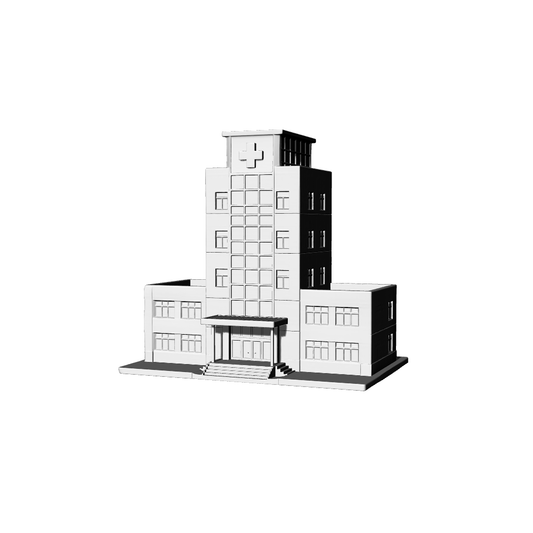 MRY-SFW LYTB086  Miniature Scene Model Modern Architecture Hospital Inpatient Building Main Building Outpatient Building