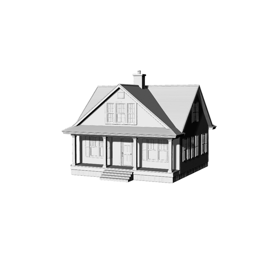 MRY-SFW LYTB123  Miniature Scene Model North American Pastoral Farm Double Layer Villa