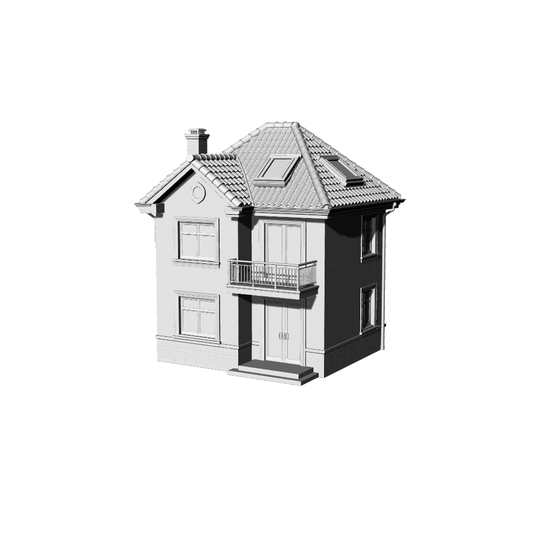 MRY-SFW LYTB124  Miniature Scene Model European Slope Roof Skylight Single Family Villa Ornament