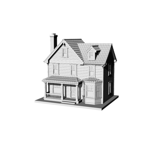 MRY-SFW LYTB132  Miniature Scene Model Victorian Style American Double Layer Single Family Building