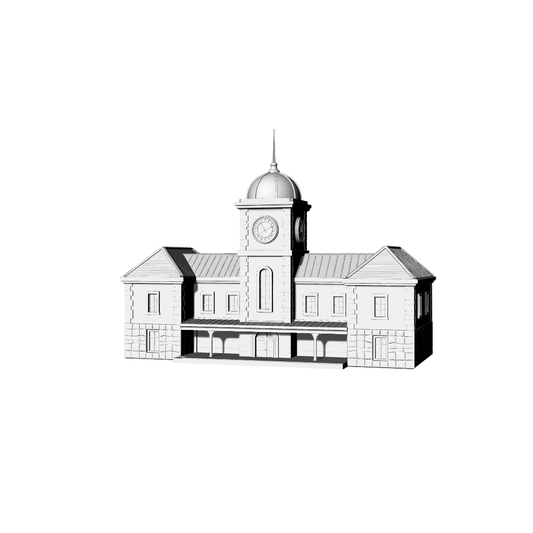 MRY-SFW LYTB140  Miniature Scene Model Retro Clock Tower Station Model Sand Table Building Train Station