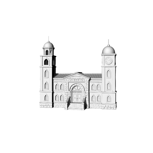 MRY-SFW LYTB143  Miniature Scene Model Historical Train Station Replica Model Classic Clock Tower Station Scene Sand Table Building