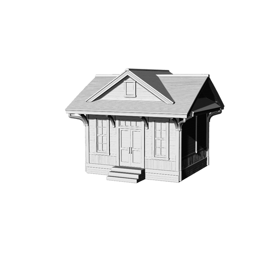 MRY-SFW LYTB145  Miniature Scene Model American Country Style Small Train Station Building Sand Table Building