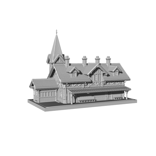 MRY-SFW LYTB152  Miniature Scene Model American Country Train Station Building Train Model Railway Building