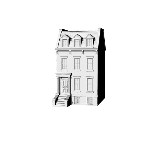 MRY-SFW LYTB169  Miniature Scene Model Brownstone Style Townhouse Model Two Story With Attic Building