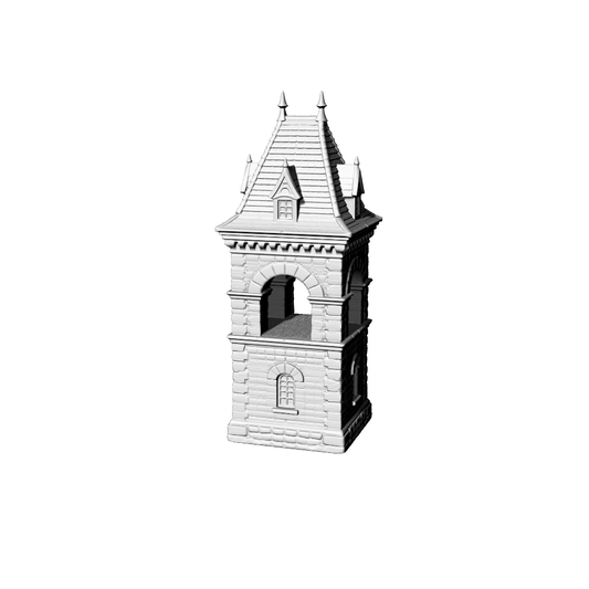 MRY-SFW LYTB174  Miniature Scene Model Gothic Revival Brick And Stone Tower Clock Tower Small Building