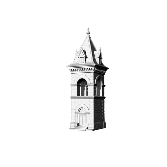 MRY-SFW LYTB175  Miniature Scene Model Gothic Revival Brick And Stone Tower Small Building