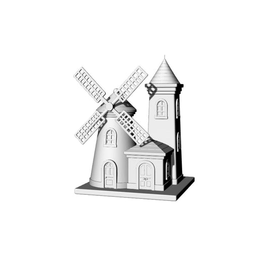 MRY-SFW LYTB195  Miniature Scene Building Model Fairy Tale Style Combined Windmill Building Model