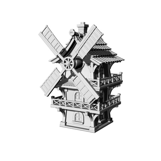 MRY-SFW LYTB197  Miniature Scene Building Model Retro Fantasy Style Windmill House Building Model