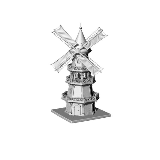 MRY-SFW LYTB200  Miniature Scene Building Model Windmill Wooden House Combined Building Windmill Building
