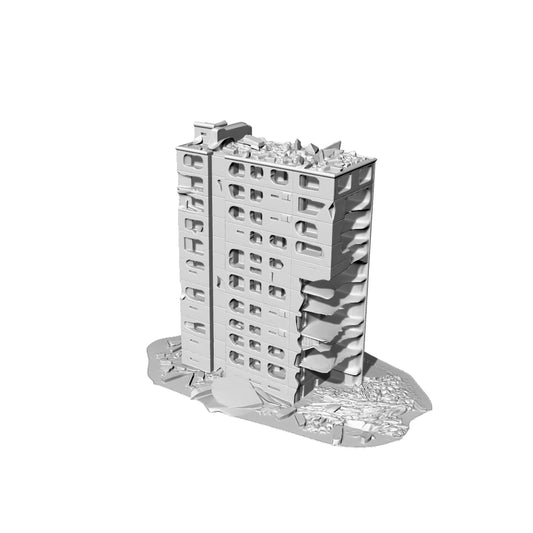 MRY-SFW LYTB217  3D Printed Post-Apocalyptic Ruined Skyscraper Terrain for Tabletop Wargaming