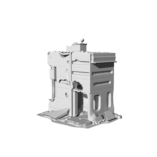 MRY-SFW LYTB218  3D Printed Post-Apocalyptic Ruined Office Building Terrain for Tabletop Wargaming