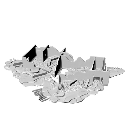 MRY-SFW LYTB219  3D Printed Post-Apocalyptic Ruined Settlement Terrain for Tabletop Wargaming