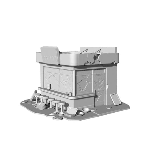 MRY-SFW LYTB221  3D Printed Post-Apocalyptic Abandoned Fast Food Restaurant Terrain for Tabletop Wargaming
