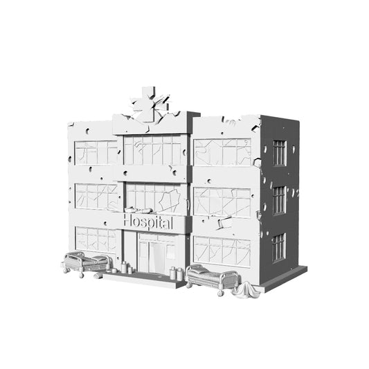MRY-SFW LYTB223  3D Printed Post-Apocalyptic Abandoned Hospital Terrain for Tabletop Wargaming