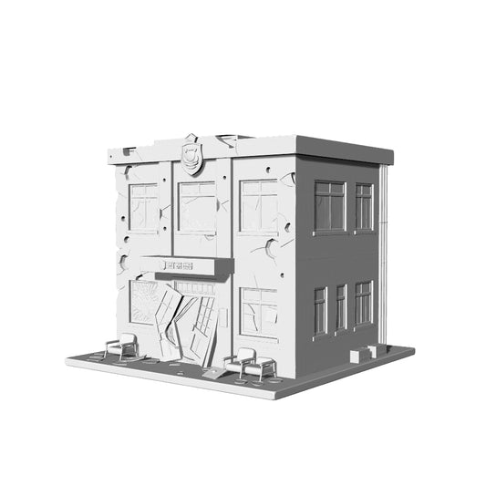 MRY-SFW LYTB230  3D Printed Post-Apocalyptic Abandoned Police Station Terrain   Tabletop Wargaming Scenery