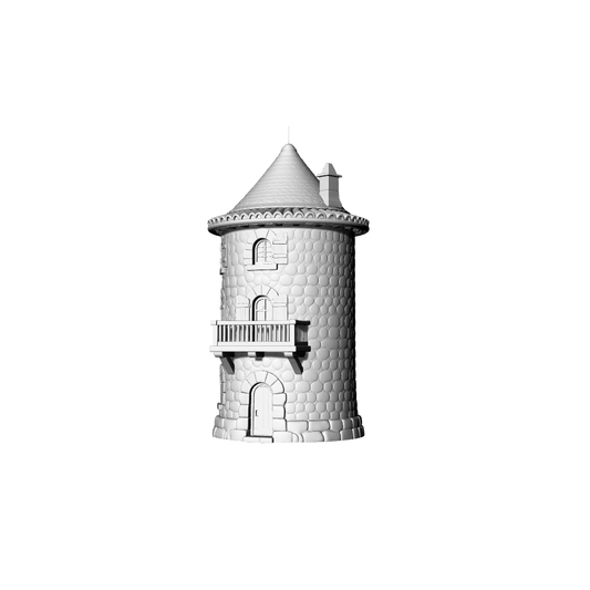 MRY-SFW LYTB306  Miniature Scene Building Model French Country Stone Circular Tower Defense Watchtower
