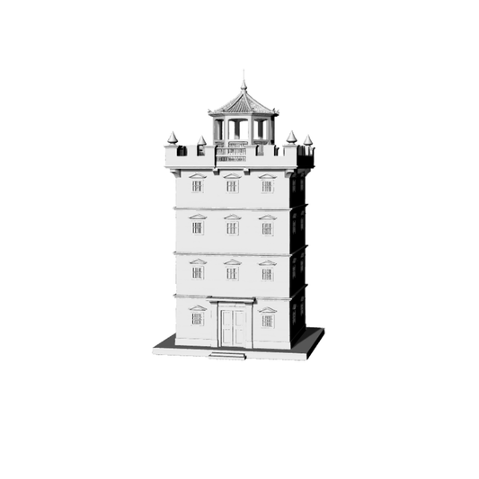 MRY-SFW LYTB308  Miniature Scene Building Model Multi Storey Square Tower Guangdong Kaiping Watchtower Octagonal Watch Pavilion