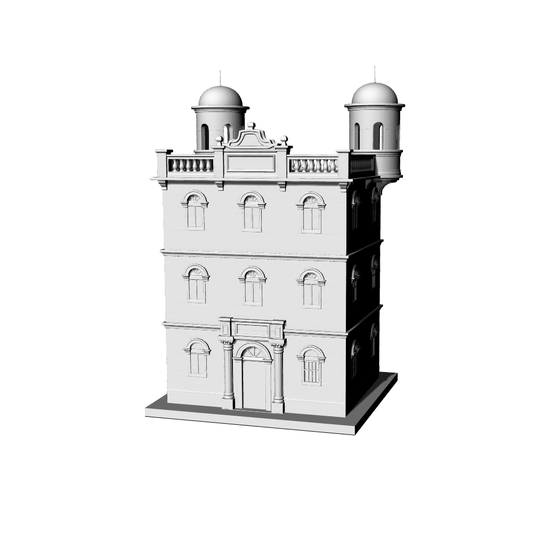 MRY-SFW LYTB309  Miniature Scene Building Model Modern Overseas Chinese Western Style Double Dome Tower Western Style Building